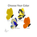 Choose Your Color graphic showing blue-yellow, orange, yellow and black-yellow butterfly glass designs