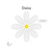 Precut Oceanside COE96 daisy glass set with white petal shapes and yellow round center