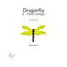 Lemongrass green dragonfly precut glass design made from five pieces, labeled COE96, shown on a white background.