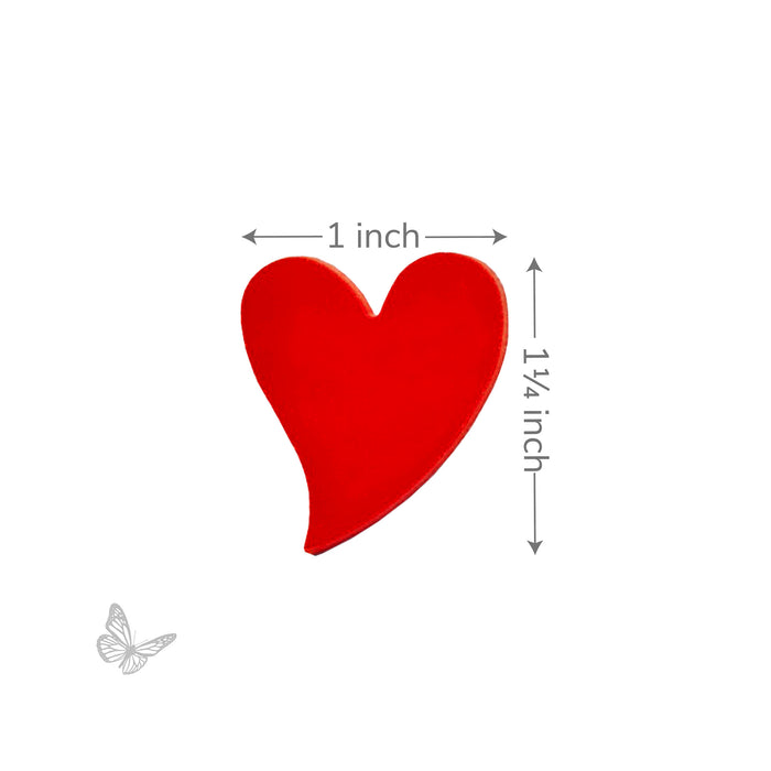 Size reference for COE 96 fusible precut Leaning Heart showing approximate dimensions.