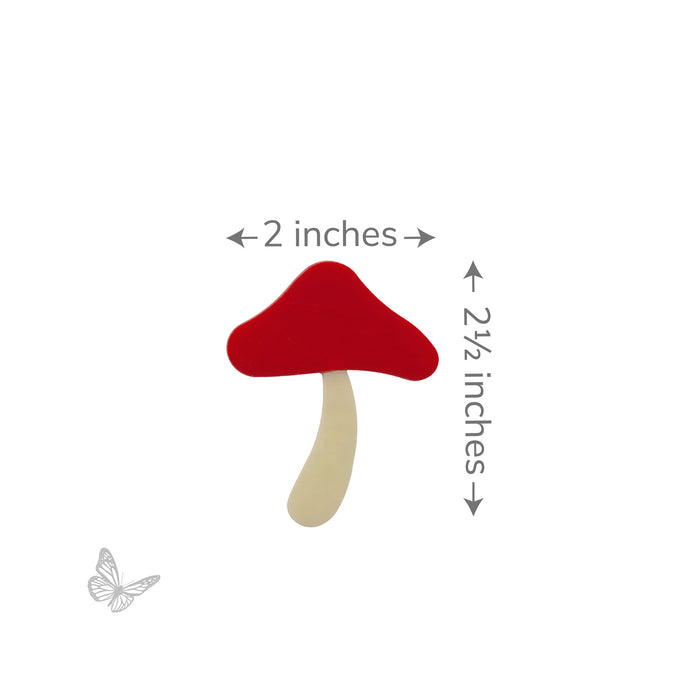 Mushroom glass shape with size callout showing approximately 2 inches wide by 2.5 inches tall