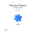 Blue precut passion flower fusible glass shape, 2 piece pack, COE96.