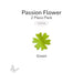 Green precut passion flower fusible glass shape, 2 piece pack, COE96.