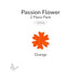 Orange precut passion flower fusible glass shape, 2 piece pack, COE96.