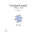 Lavender precut passion flower fusible glass shape, 2 piece pack, COE96.