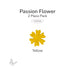 Yellow precut passion flower fusible glass shape, 2 piece pack, COE96.