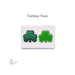 Bullseye COE90 shamrock glass shapes shown after contour fuse on white glass