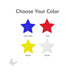 COE96 opaque glass star shapes shown in dark blue, red, yellow, and white color options