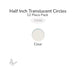 Precut translucent clear circle glass shape, 1/2 inch diameter, COE96 fusible glass for fusing and mosaic projects.
