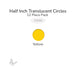 Precut translucent yellow circle glass shape, 1/2 inch diameter, COE96 fusible glass for glass fusing and mosaic art.