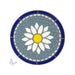Round mosaic glass daisy flower steppingstone.