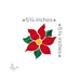 Precut mosaic poinsettia with green leaves and a yellow center, measurement text '5 1/4 inches' on a white background.