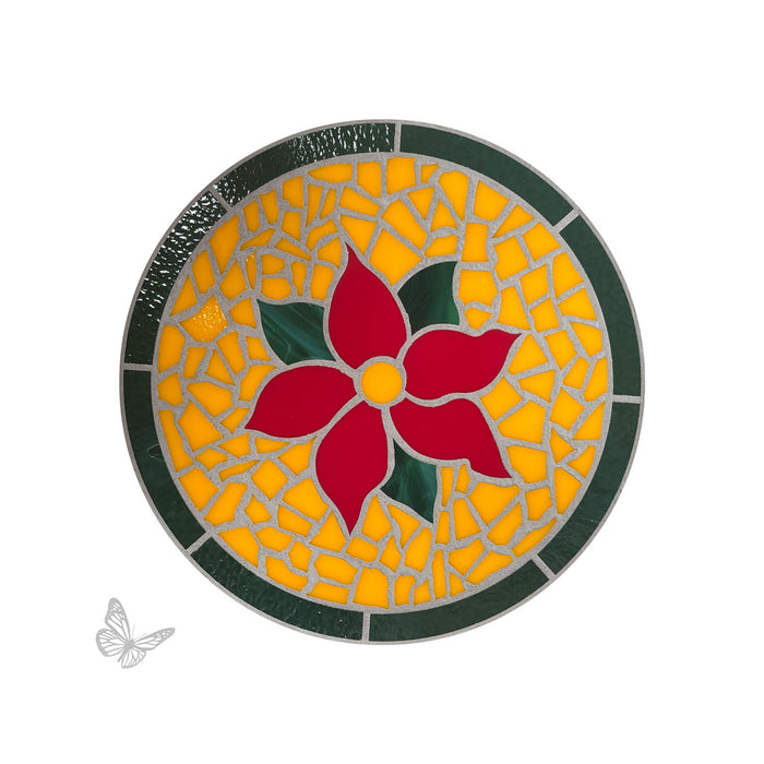 Mosaic poinsettia steppingstone. 