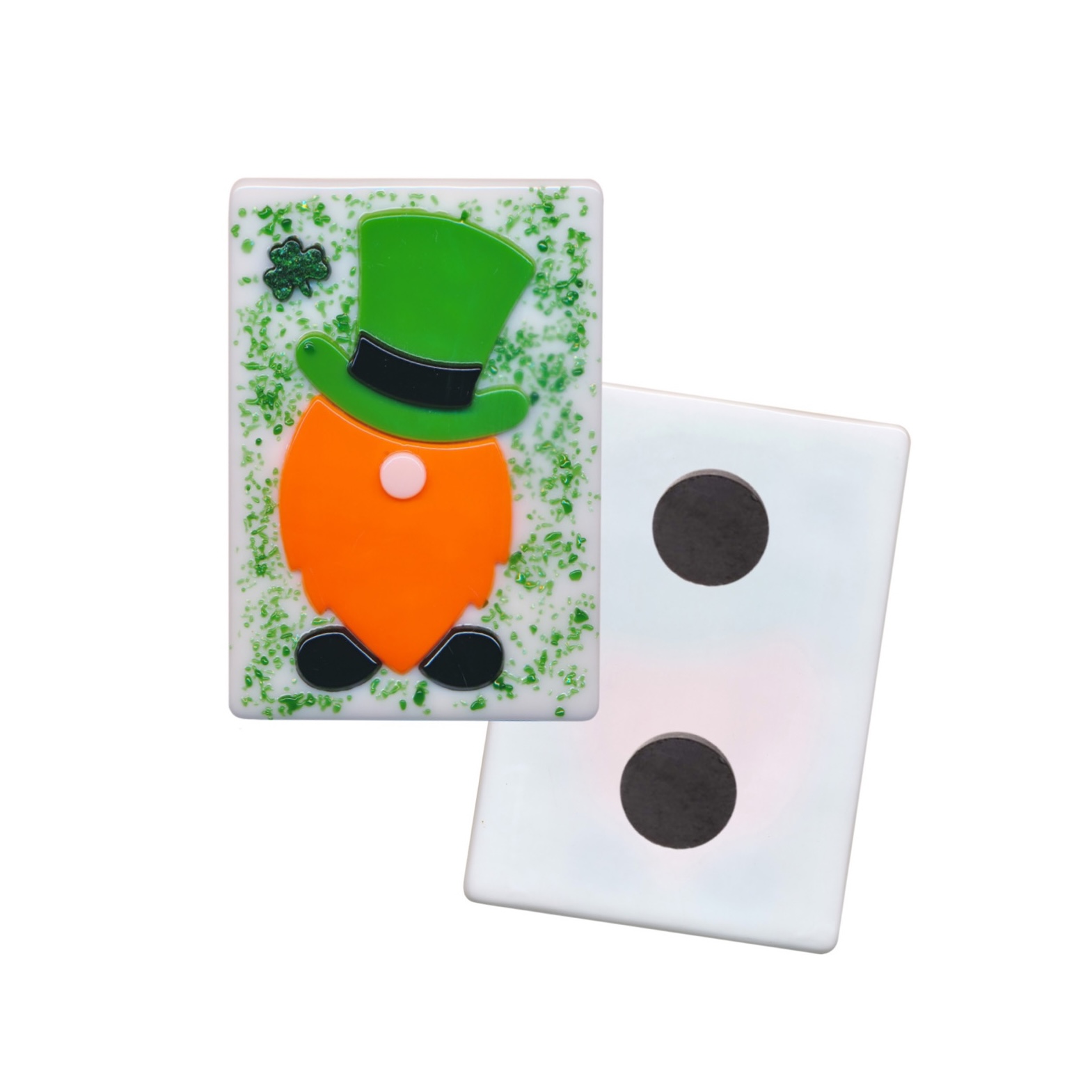 Fused glass leprechaun gnome with magnet